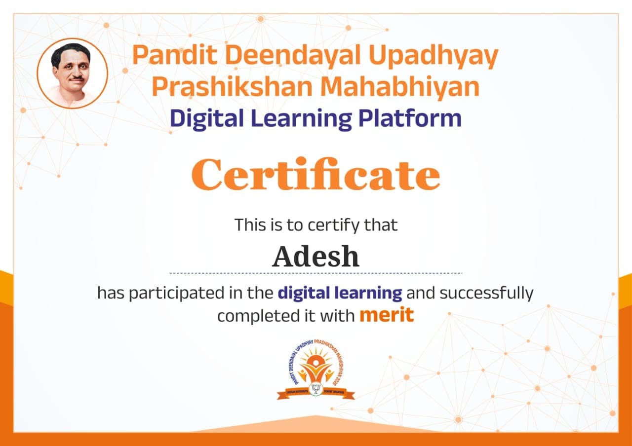 Certificate: Adesh